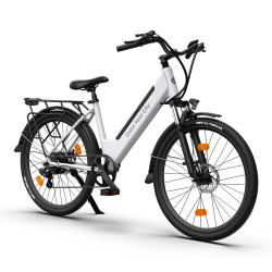 L'A26S XE est un vélo électrique  blanc confortable et pratique pour se déplacer en ville.