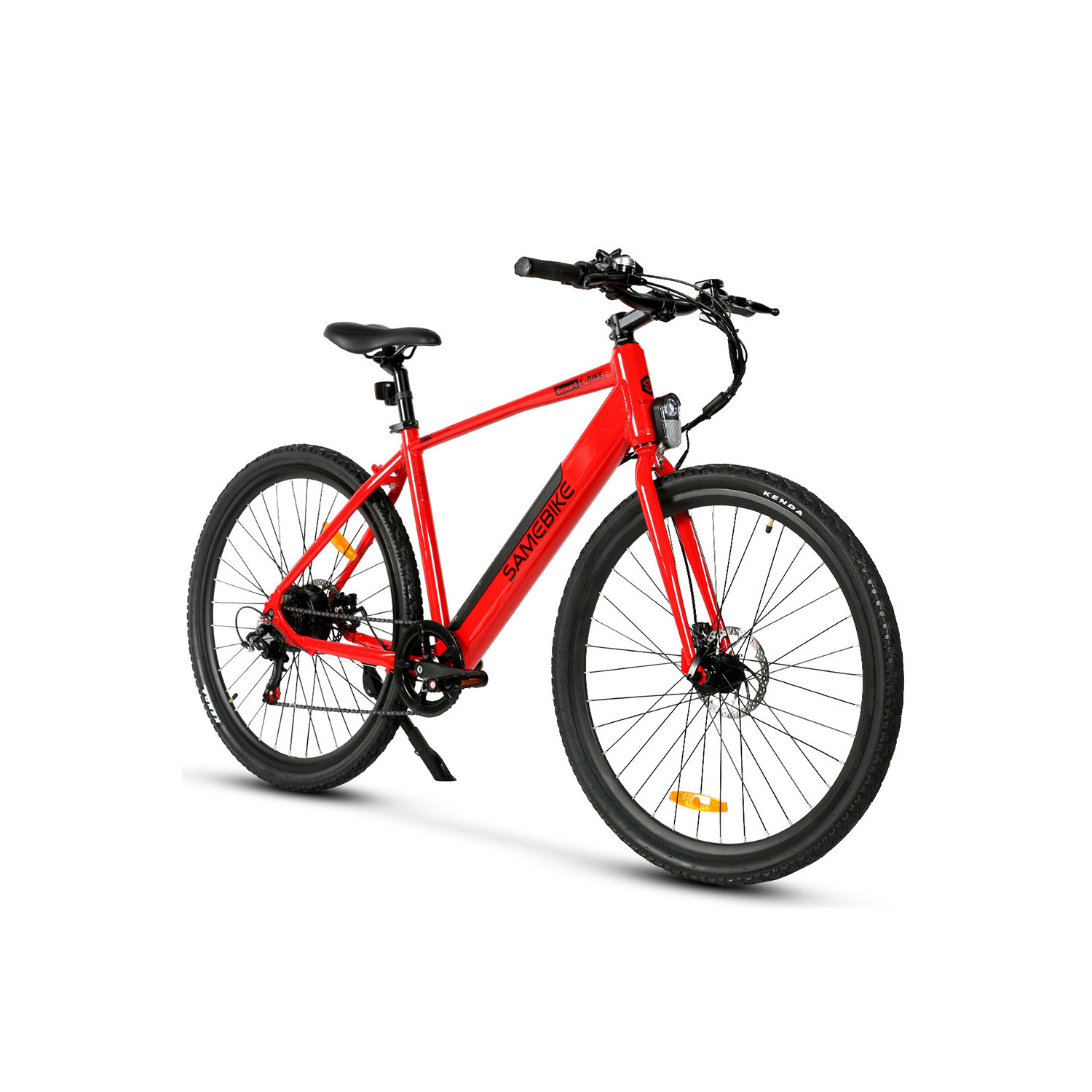 VTT de ville rouge avec haute efficacité.